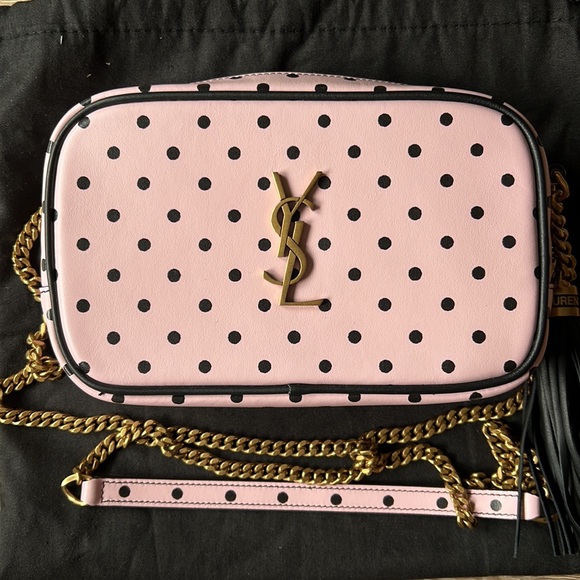 Saint Laurent Mini Lou Polka Dot Print Leather Camera Crossbody Bag - Picture 8 of 9